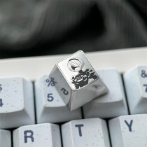 1U Titanium Alloy Artisan Keycaps Precision Pointillism for Mechanical Keyboard -2B